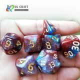 3 colors mixed Swirl with Chameleon Glitter Dice