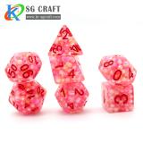 Fill With Pink Ball Resin Dice