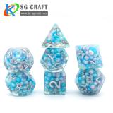 Colorful Ball Fill With Blue Ball Resin Dice