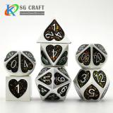 Heart Metal Dice with Glitter