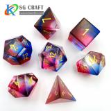 Blue and Red Mixed Glass Dice