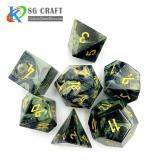 Green and Black mixed Stone Dice