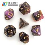 3 colors mixed Swirl with Chameleon Glitter Dice